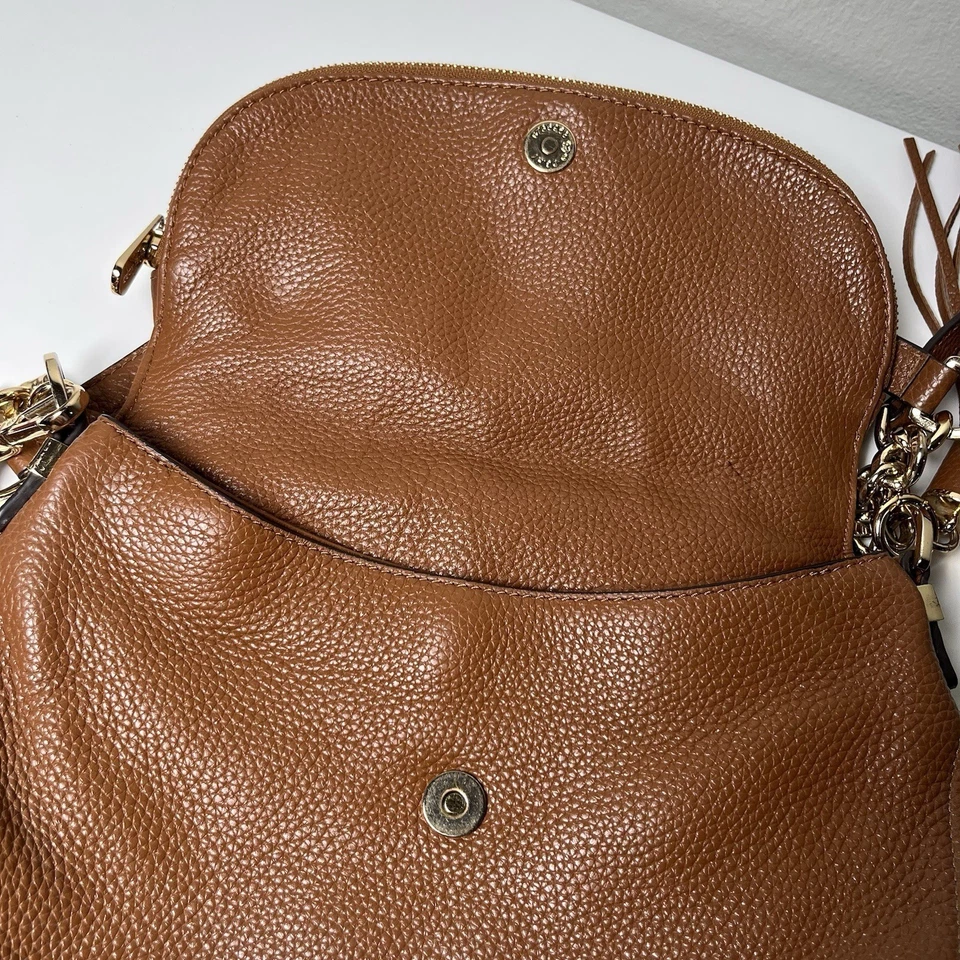 Michael Kors Brown Bedford Tassel Leather Convertible Shoulder Crossbody Bag - Image 4 of 4