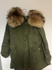 Waschbär Pelz Kragen Echt Fell Kapuze Besatz Fellkragen für Jacke Parka Mantel