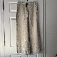 Eileen Fisher Modern Wide Pant Women  s M Crepe Beige Solid Wide-Leg Pants NWT