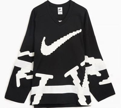 NIKE SPORTSWEAR CLUB HOCKEY JERSEY Mens XXL. Oversized Black/white HV1137-010