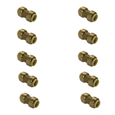 10 Pack XFITTING 1/2" Push Fit Coupling Fittings, Lead Free Brass