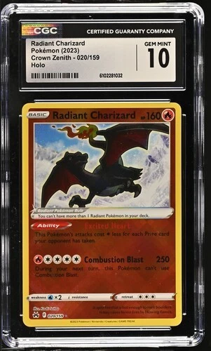 Radiant Charizard 020/159 - Crown Zenith CGC 10 GEM MINT