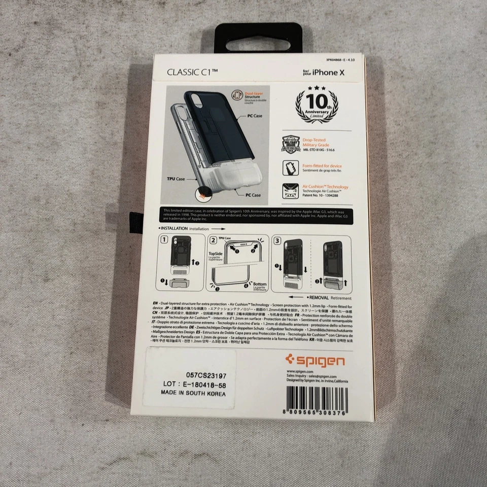 NIB Spigen iPhone X 10th Anniversary Limited Edition C1 Case G3 Black - Image 4 of 4