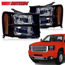 For 07-13 Gmc Sierra 1500 2500hd 3500hd Black Headlights Headlamps Leftright For 07-13 Gmc Sierra 1500 2500hd 3500hd Black Headlights Headlamps Leftright