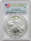 2016 $1 American Silver Eagle PCGS MS70 First Strike - 30th Anniversary Label