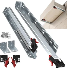 6 Pair Undermount Drawer Slides 12 Inch 80 lb Load Capacity Soft Close