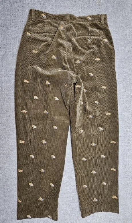 Pantalones Polo Ralph Lauren de Colección para Hombres 30x28 Pana Oliva Bordados Pesca con Mosca Foto 2 de 4