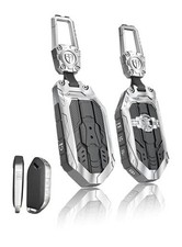 Key Fob Cover for Kia 5 Buttons Key Case,Heavy Key Shell Protector Silver