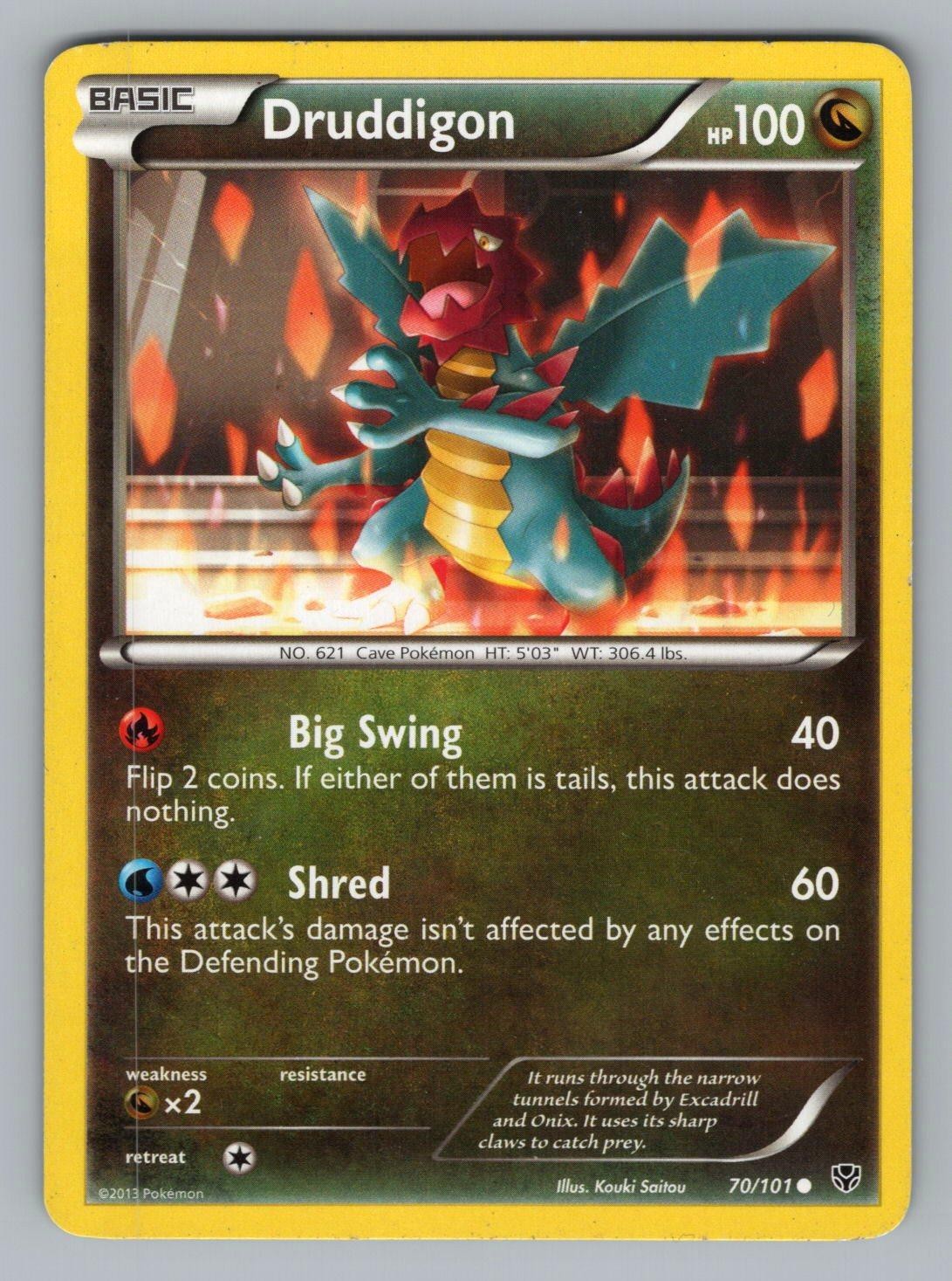 DRUDDIGON 70/101 C PLASMA BLAST POKEMON LP PLB 2013*'
