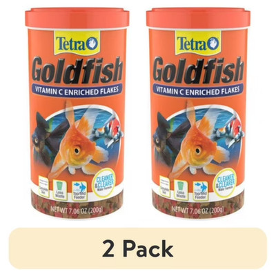 (2 Pack) Tetra TetraFin Goldfish Flakes Balanced Diet Fish Food 7.06 oz Can