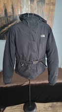 The North Face Womens M Black Insulated Jacket Hooded Belted HyVent Coat READ