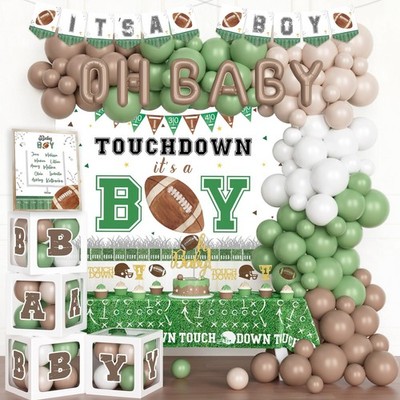 Football Baby Shower Decorations, Its a Boy Baby Shower Decorations, Touchdow...