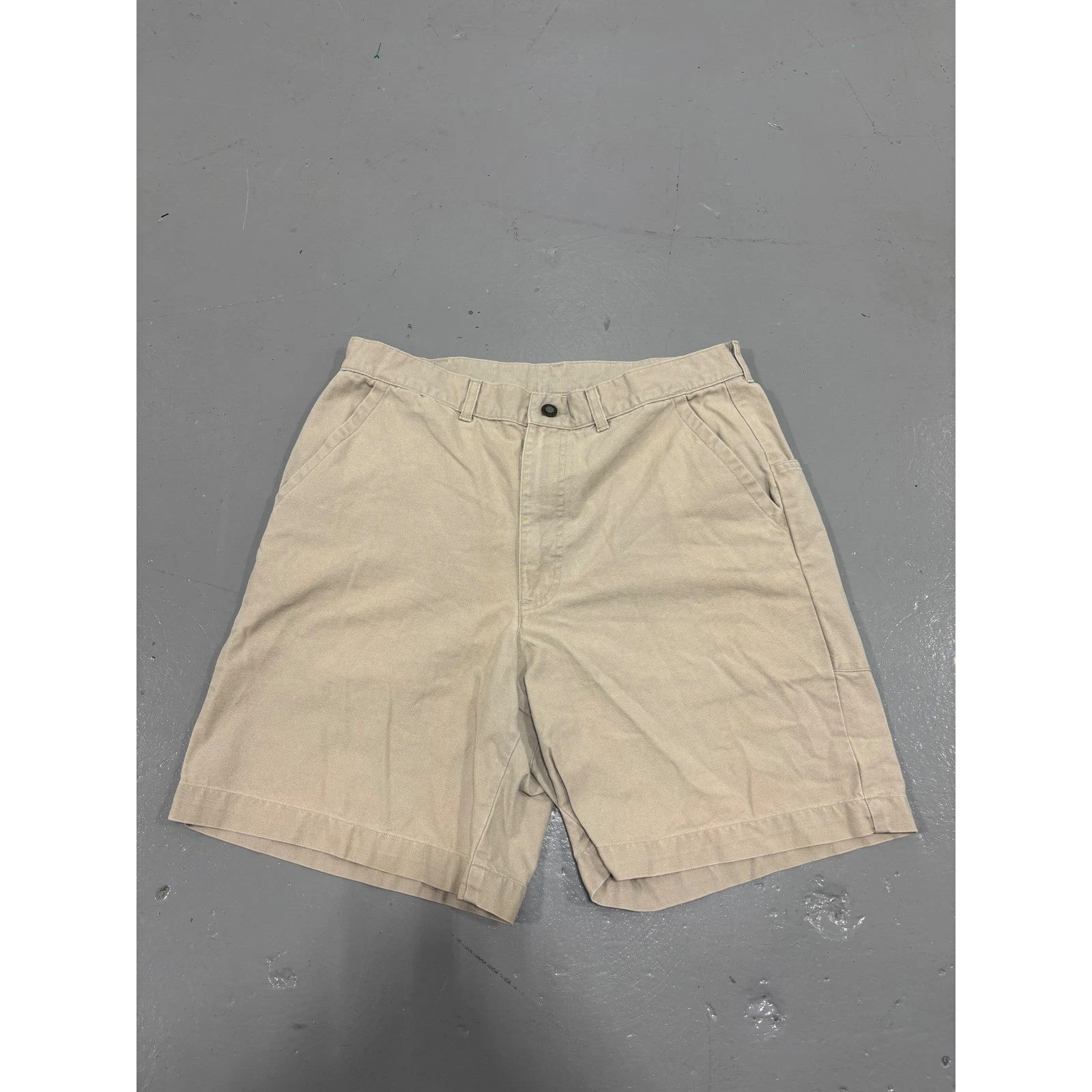 Patagonia Mens Stand Up Shorts 36 Tan Khaki Organic Cotton Canvas 7 Inch Inseam