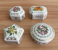 DAR 1981 Limoges The Flowers Of The Colonial America Trinket Boxes Set of 4