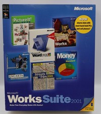 Microsoft Works Suite 2001 Word 2000, Picture It, Encarta, Money - NEW SEALED
