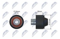Original Nty Umlenk-/FüHrungsrolle Keilrippenriemen RNK-CT-028 FüR CitroëN Ford