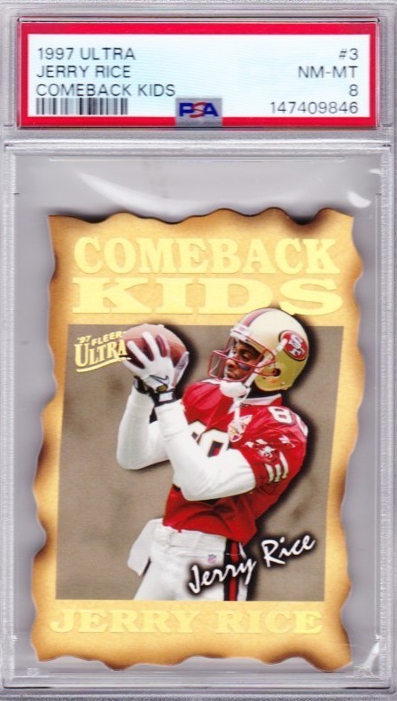 JERRY RICE 1997 Ultra Comeback Kids #3 PSA 8