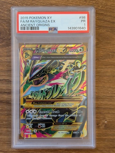 2015 Pokemon XY Ancient Origins PSA 1 M Rayquaza EX #98 Holo FA Mega Shiny