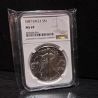 1987 Eagle S$1 MS69 Silver Eagle Ounce NGC