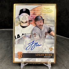 2020 Topps Gold Label  Logan Webb Rookie Framed On Card Auto #GLA-LW (AU, RC). rookie card picture
