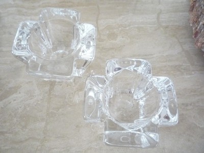 Orrefors Crystal Pair of Votive Holders