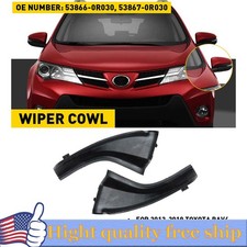 Fit For Toyota Rav4 2013-2018 Pair Front Wiper Side Cowl Extension Cover Trim
