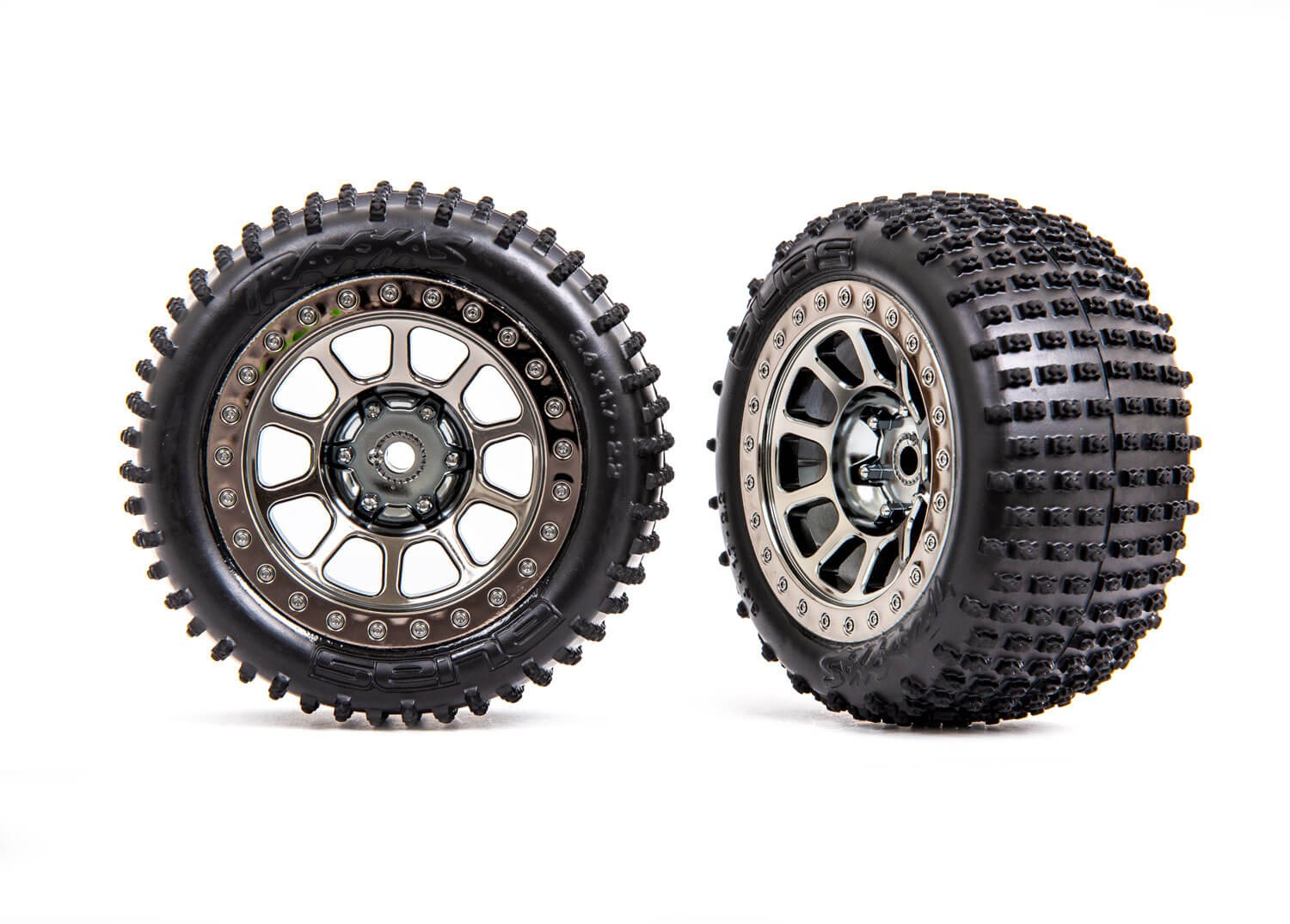 Traxxas Bandit Black Chrome 2.2" Rear Assembled Tires & Whee