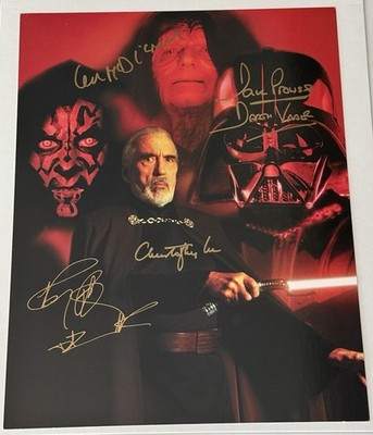 Star Wars 11x14 Signed by Dave Prowse, Christopher Lee,  Ian McDiarmid, Ray Park
