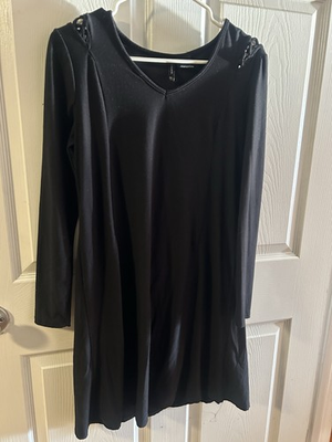 #ad New Directions Black Long Sleeve Dress Size S Shoulder Cutout Detail $8.00