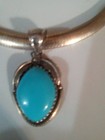 Sterling Silver Serpentine Necklace With Silver And Turquoise Pendant — photo 4