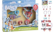 Bluey Girls BFF 6 Piece Toy Jewelry Box Set with 2 Rings, 2 Bead BFF Set 3