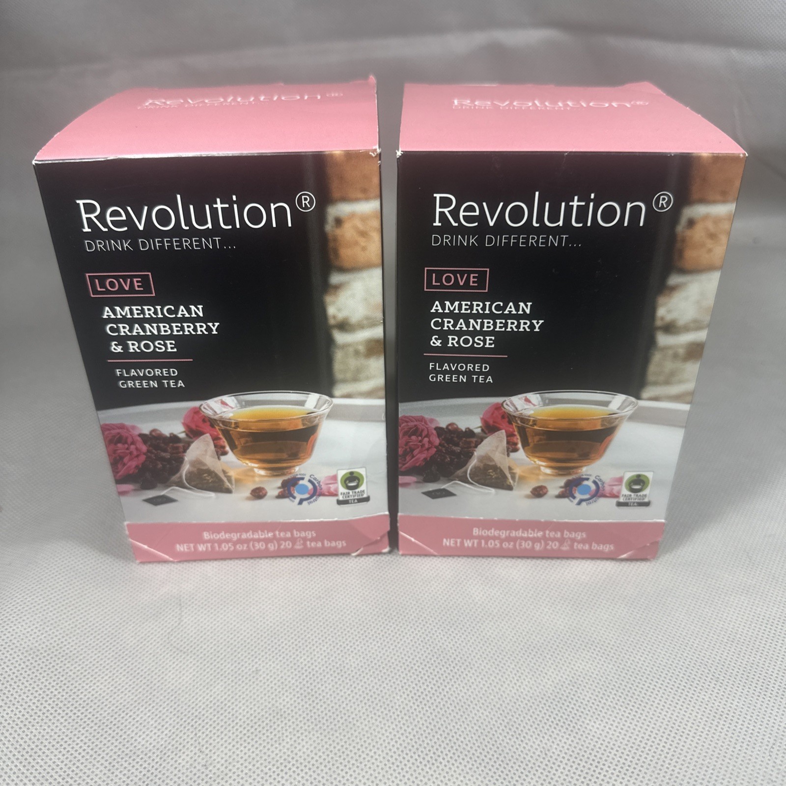 American Cranberry & Rose Green Tea 20 Bags Each New V4