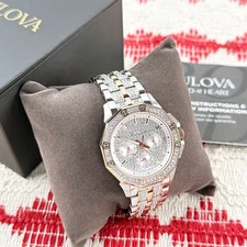 Bulova 98C133 Octava Men's Rose Gold Crystal Stainless Quartz Watch 41.5mm