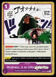 Weakness...Is an Unforgivable Sin. (OP04-076) Kingdoms of Intrigue Common