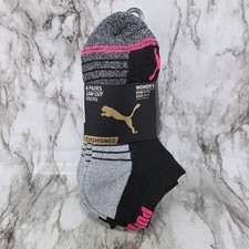 Puma Women's Premium Low Cut Socks 5-9.5 6-Pack Black/Grey/Pastel
