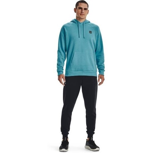 Under Armour Men's Rival Fleece Pullover Hoodie Bright Blue 2XL XXL Loose Fit - Picture 9 of 9