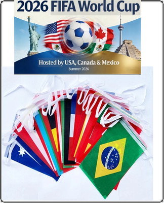 NEU 40FT Fußball FIFA World Cup 2026 Flaggen Fußball Wimpelkette schnelle Lieferung