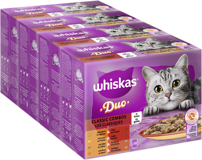 48x85g Whiskas Katzenfutter Nassfutter Multipack DUO Classic Combos in Gelee