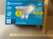 Double pack Motion Activated EcoSmart Equivalent PAR38 LED Flood Light Bulbs