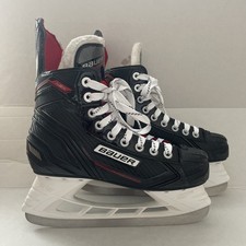 Bauer NSX Ice Hockey Skates Size UK 4 Black Red with Steelers Soft Blade Guards