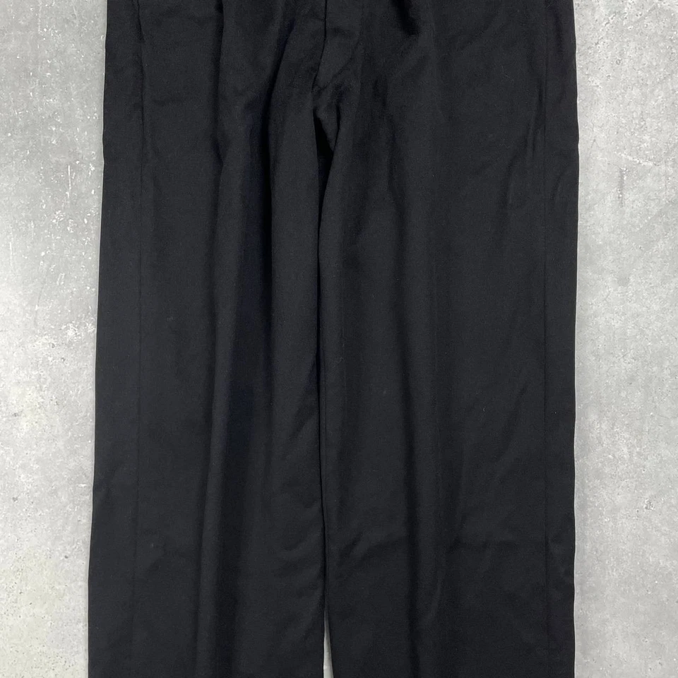 Vintage 50s British Moss Bros Ltd High-Waisted Wool Trousers Black Size W32 L32 - Image 4 of 4