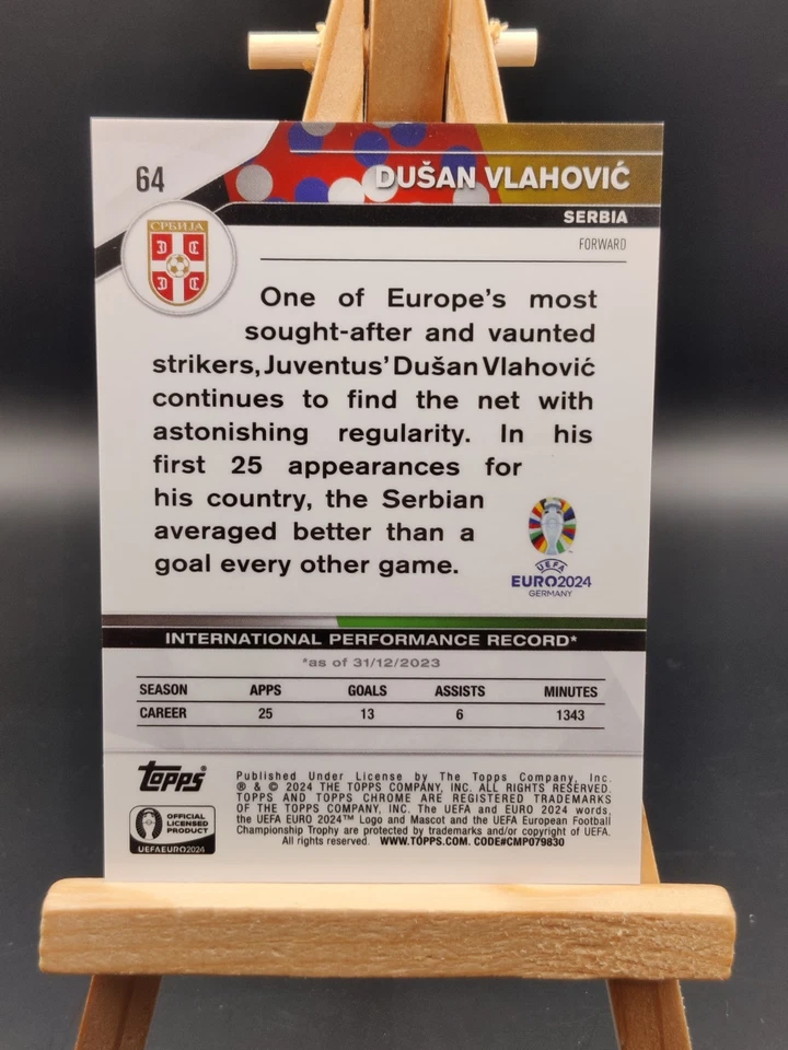 Topps Sapphire Euro 2024 - Dusan Vlahovic - Serbia - Orange /25 - Image 2 of 2