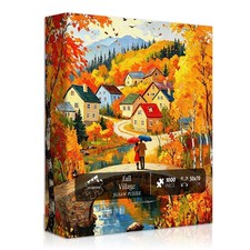 Fall Village Autumn 1000 Piece Jigsaw Puzzle for Adults 27.5 x 19.7 Inch