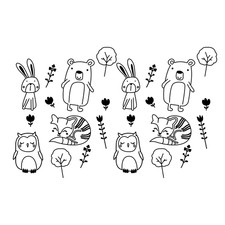 Set of 8 Vinyl Wall Art Decals - Black 17" x 26.5" Wall Art Decal Vinyl Sticker