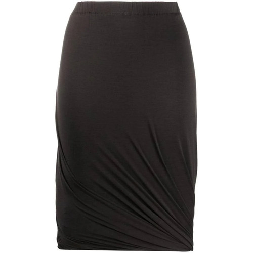 Lanvin, Lanvin A6870 Womens Vintage 90s Brown Silk Skirt Size 38-fr