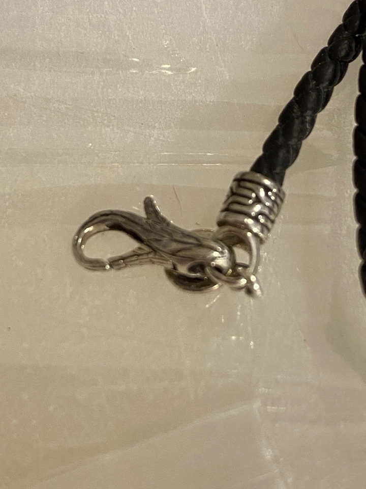 Raro juego de amuletos de plata 925 John Hardy de 3 piezas/collar de cuero negro de 3 mm 26”/etiqueta Foto 3 de 4