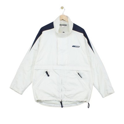 Vintage Reebok Windbreaker Jacke Herren Größe L Creme 1/4 Zip Retro