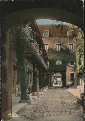 France Avallon Cobblestone Courtyard,Hostellerie de la Poste 1957 Talloires,Haut
