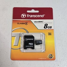Transcend Class 4 8GB Micro SDHC Card With Adapter NIB