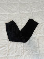 KORET Black Evening Velvet Pants Elastic Waist Straight Leg Sz S Pockets Stretch